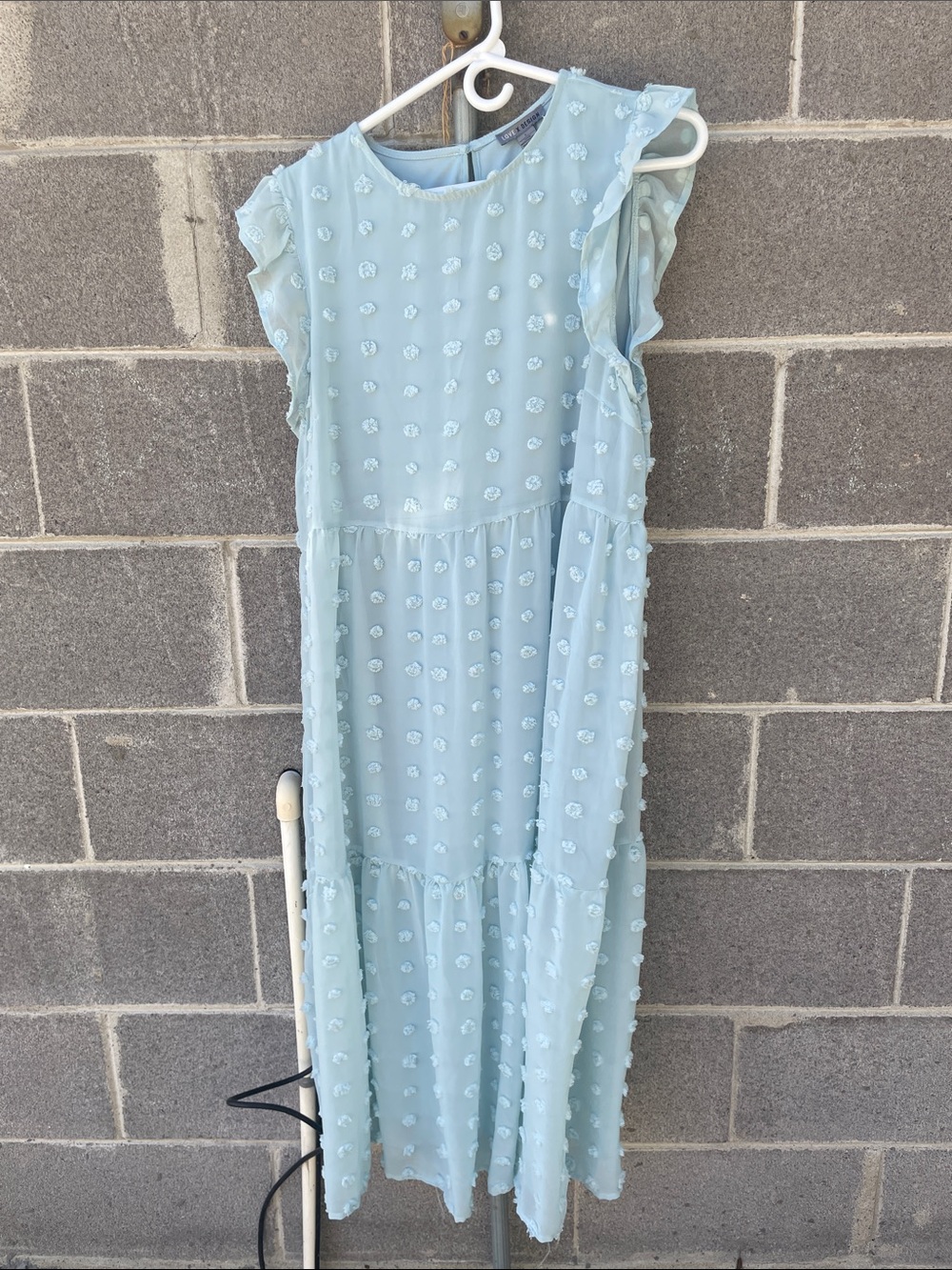 Love By Design Light Blue Ruffled Midi Dress